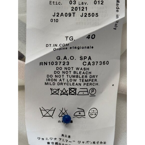 Emporio Armani Silk Dress Sleeveless Italy Polka Dot White Women Size US 4/IT 40 - Picture 8 of 9